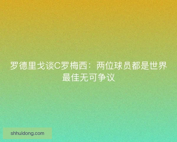 罗德里戈谈C罗梅西：两位球员都是世界最佳无可争议